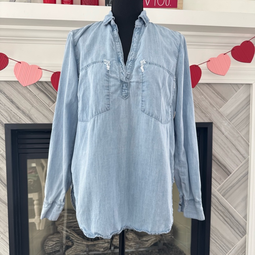 Lou & Grey Denim Blouse Small‎